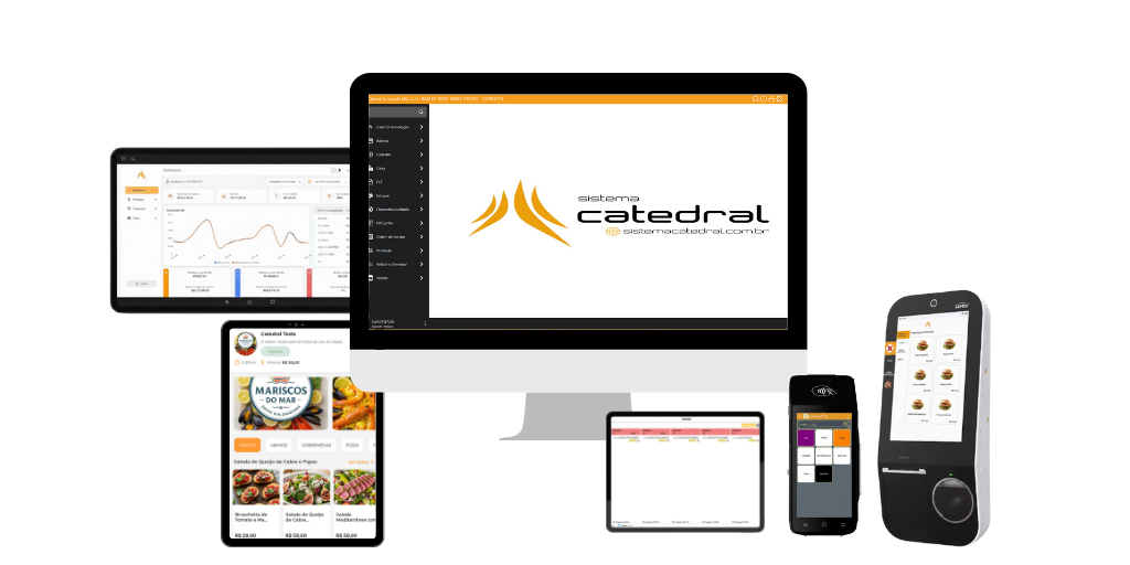 Dashboard do Sistema Catedral em tablet